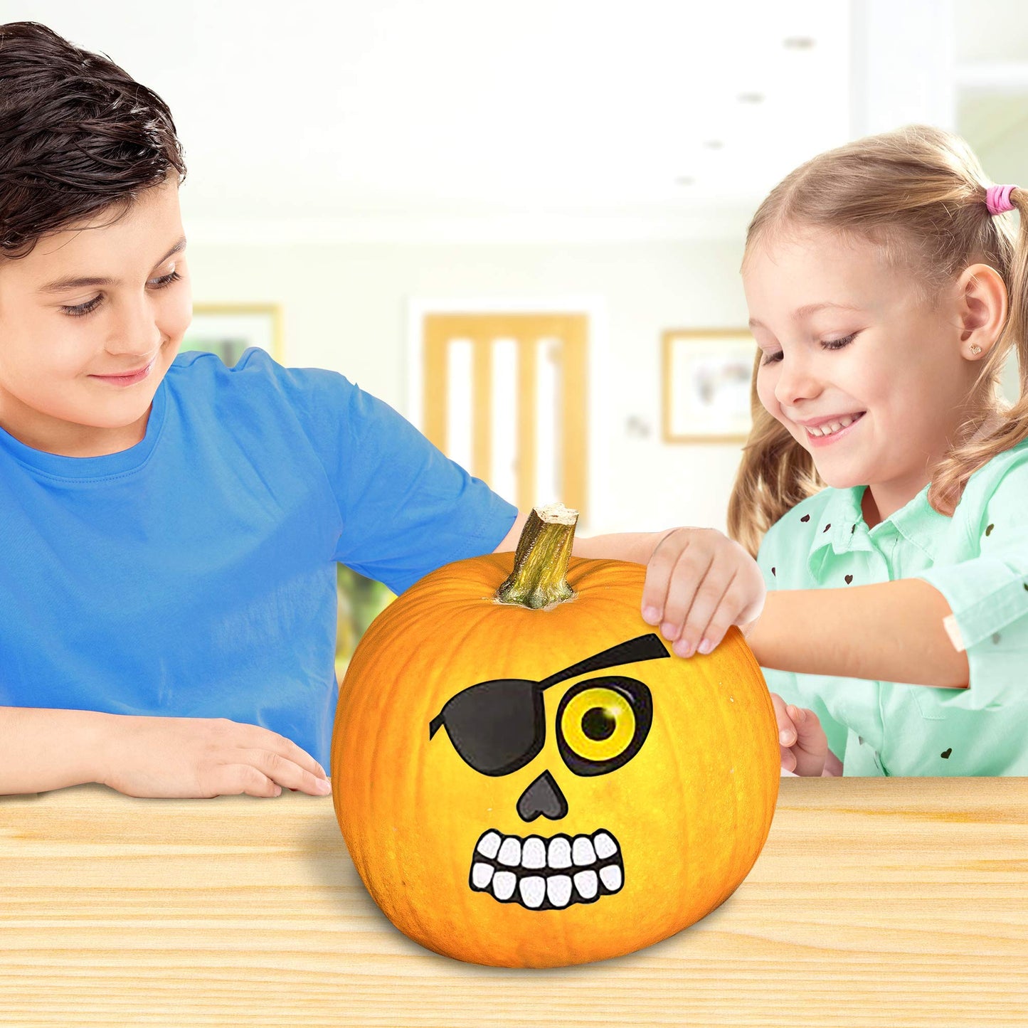 ArtCreativity Halloween Pumpkin Stickers for Decorating - 12 Sheets - Jack-o-Lantern - 26 Pumpkin Decorating Stickers - Cute Hal