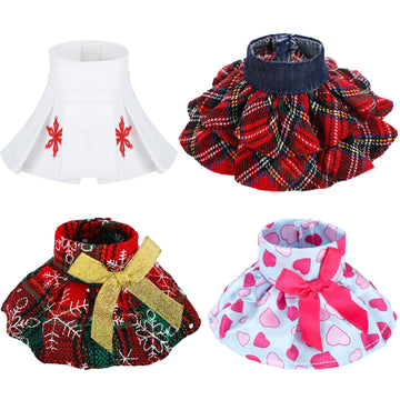4 Pieces Santa Clothing Christmas Elf Skirts For Elf Doll Christmas Holiday Decorations (Not Include Doll)