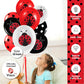 Ladybug 12'' Birthday Party Balloons 50 Pcs | Red Black Polka Dots Ladybug Design Premium Latex Balloons | Perfect For Ladybug B