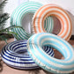 Wettarn 4 Pcs Pool Tubes with Fun Prints Inflatable Floats Swimming Toys Classic Striped Inner Tubes for Pool Bachelorette Floaties for Summer Beach Party Decor Supplies(Stripe Style Age 16)