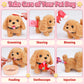 Tsomtto Interactive Dog Toy Walking Barking Veterinarian Playset for Kids Puppy Stuffed Animal with Carrier & Accessories Preten