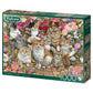 Jumbo 11246 Falcon De Luxe-Floral Cats 1000 Piece Jigsaw Puzzle