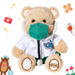Hopearl Professional Dr. Bear Stuffed Animal Toy With Detachable Doctor Suit Uniform, White Coat, Stethoscope And Mask, Medical 