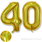 40 Balloon Laser Gold, Self Inflating 40 Inch Number 40 Mylar Balloon Globos Dorados Decor For Men, Foil Helium Iridescent Big 4