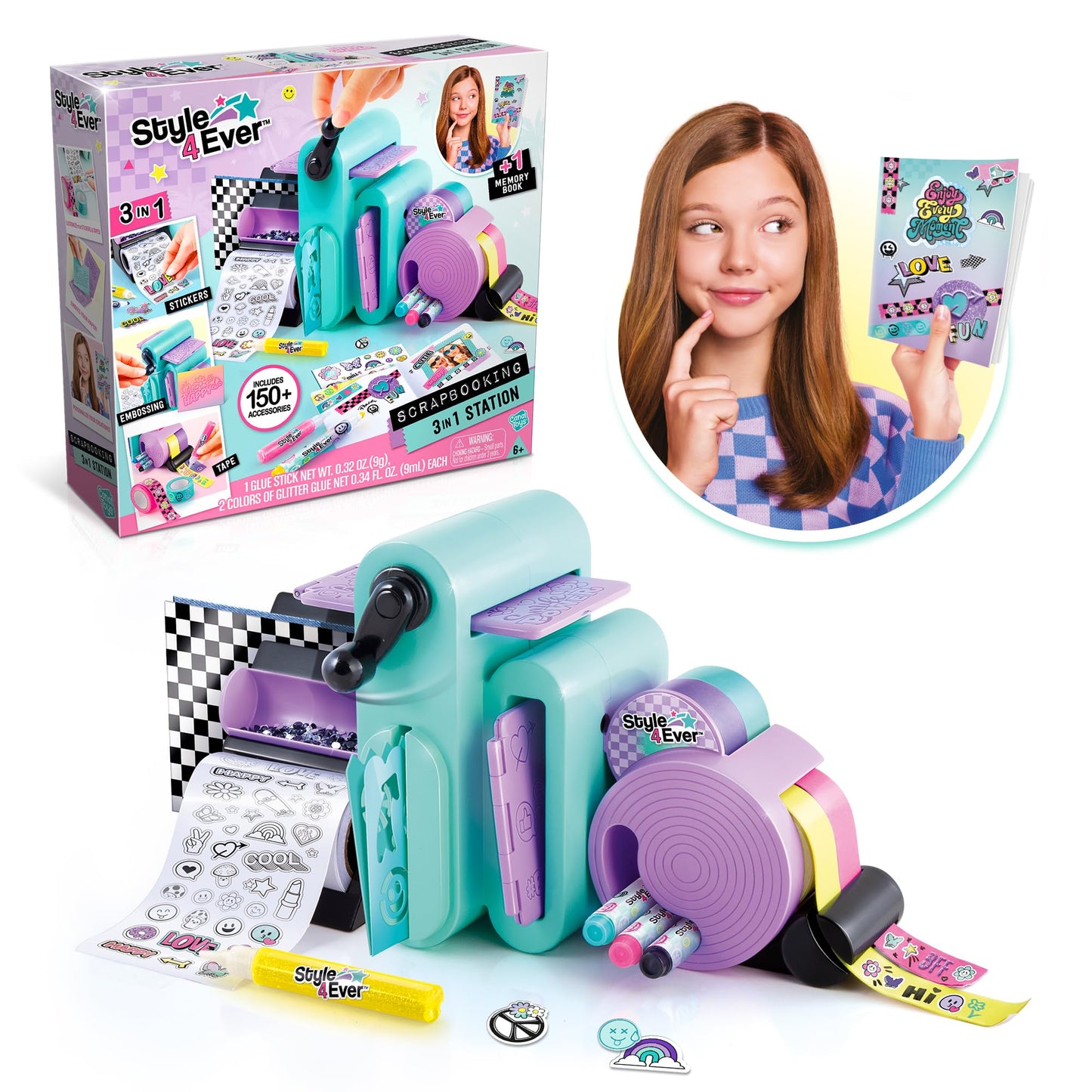 Canal Toys Style 4 Ever Scrapbooking Station; Unique 3-in-1 Scrapbooking Station That Includes Embossing Machine, Tape/Sticker D