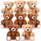 Jenaai 8 Pcs Christmas Bears Bulk 10 Bear Stuffed Animal Baby Shower Decorations Small Stuffed Plush Toys Gifts for Girls Boys