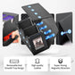 Uaono Card Deck Box For Mtg, Double Card Storage Box With 2 Commander Display & 1 Dice Tray, Fits 200+ Double Sleeved Cards, Card Organizer For Ccg Tcg Sports Cards (Black Gray)