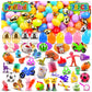Kiss Monkey 70 PCS Prefilled Easter Eggs with Toys,Filled Easter Eggs with Toys Inside,Easter Basket Stuffers for Kids,Prefilled
