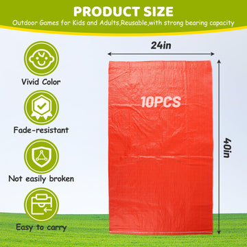 Unifamily10Pcs Potato Sack Race Bags For Kids And Adults, 40 X 24 In Outdoor Lawn Games Bags, Race Bag For Family, Outdoor Lawn