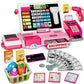 Hyes Kids Cash Register Toy Playset With Real Calculator, Toddler Pretend Play Store Incl Scanner/Credit Card/Play Money/Conveyo