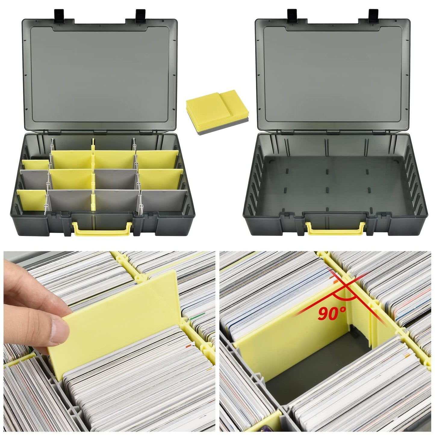 Xuerdon Trading Card Storage Box, 2300+ Playing Card Case Holder Organizer Compatible With Pm Tcg/For Yugioh/For Cah/For Phase 1