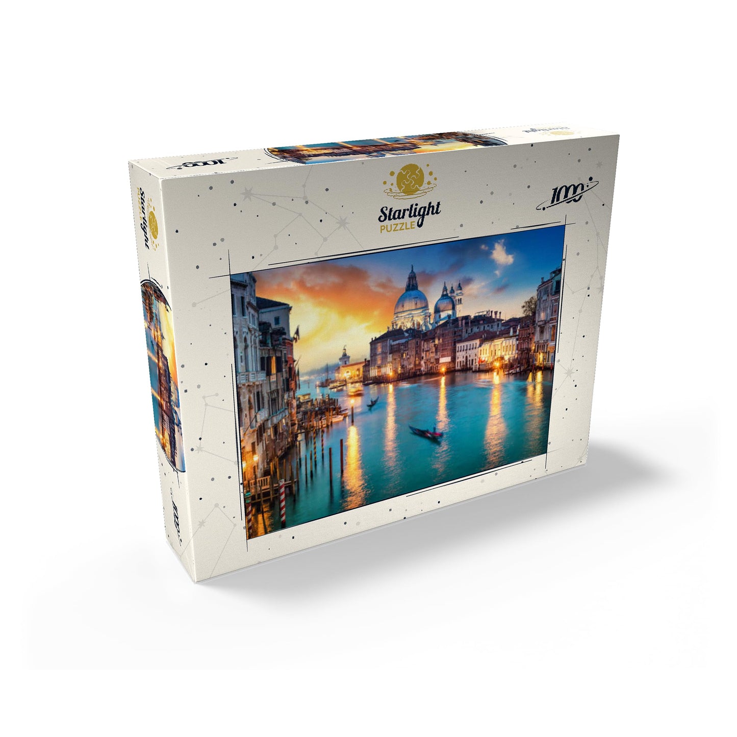MyPuzzle Grand Canal with Gondola at Sunset Venice Italy - enhanced 1000 Piece Jigsaw Puzzle for mature-themeds