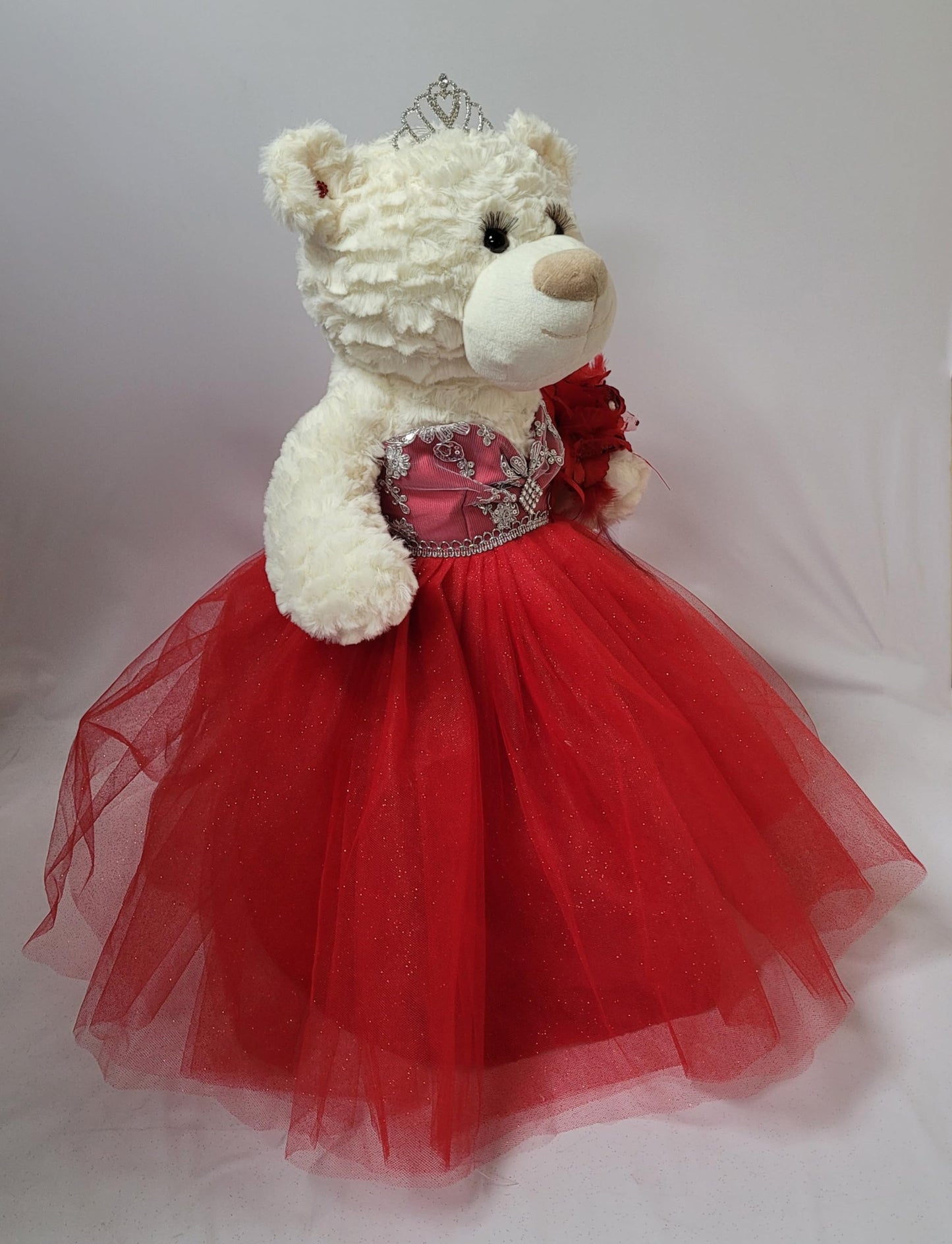 KINNEX COLLECTIONS SINCE 1997 20 Teddy Bear with Elegant Dress (Centerpiece) ~ B16631N-14 (Red)