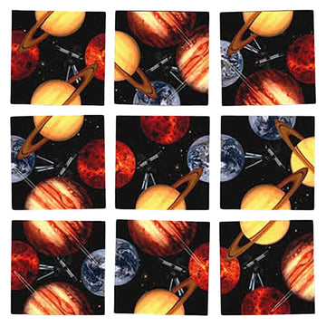 B.Dazzle Scramble Squares Planets 9-Piece Puzzle - Laminated Cardboard, Engaging Brain Teaser, 4.8x10.4 inches, Black