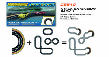Scalextric C8510 Track Extension Pack - 2X Racing Curves Borders- Barriers, Large, Multi-Colored