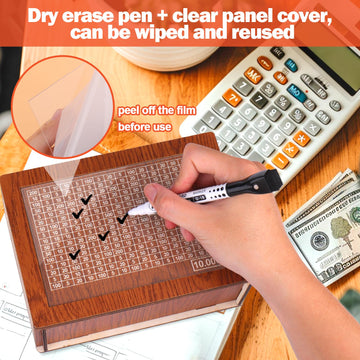 Aiersa 10K Smash Box For Money, 10K Savings Challenge Box, Cash Vault Wooden Money Saving Box For 10000 5000 3000 2000 1000 500 Money Saving,Piggy Money Bank For Adult Cash Savings