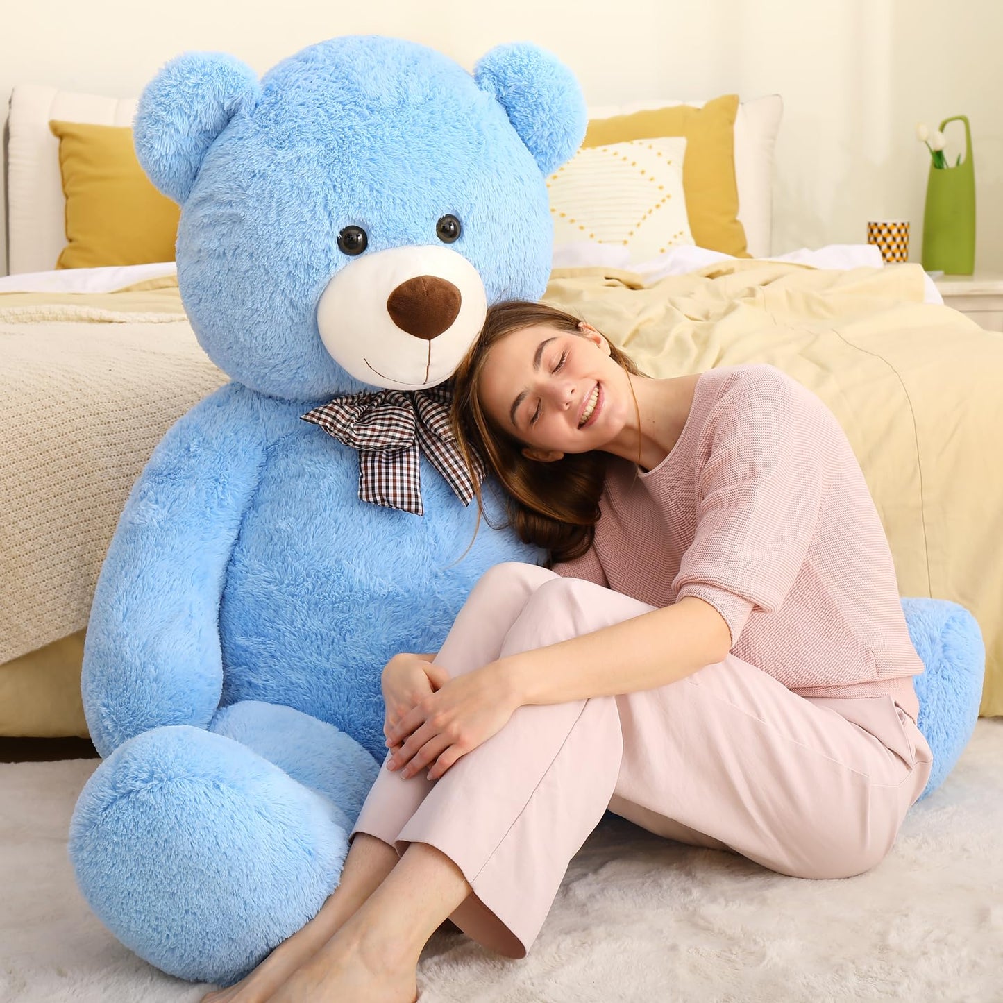 Maogolan Large Blue Teddy Bear Jumbo Bear 55 Inch Oversize Huge Stuffed Animal For Boys And Girls