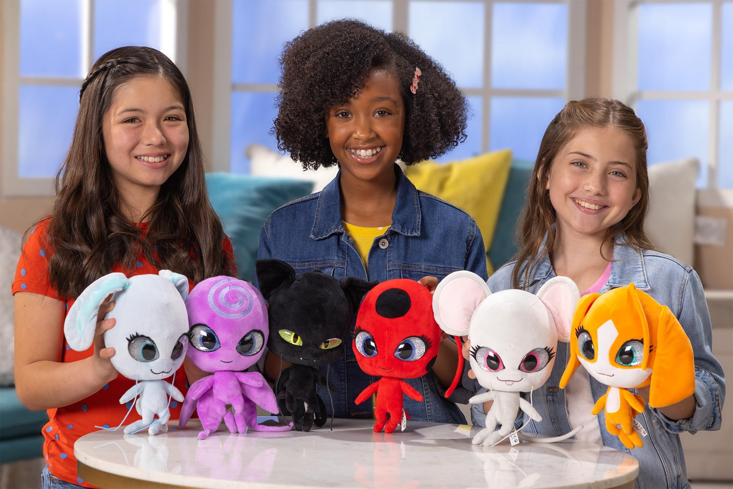 Miraculous Ladybug Kwami Mon Ami Plush Toy - Fluff The Rabbit, Super Soft Stuffed Animal - 9-Inch Collectible Plush Figure, Ladybug & Cat Noir, Gift Stocking Stuffer For Kids & Collectors
