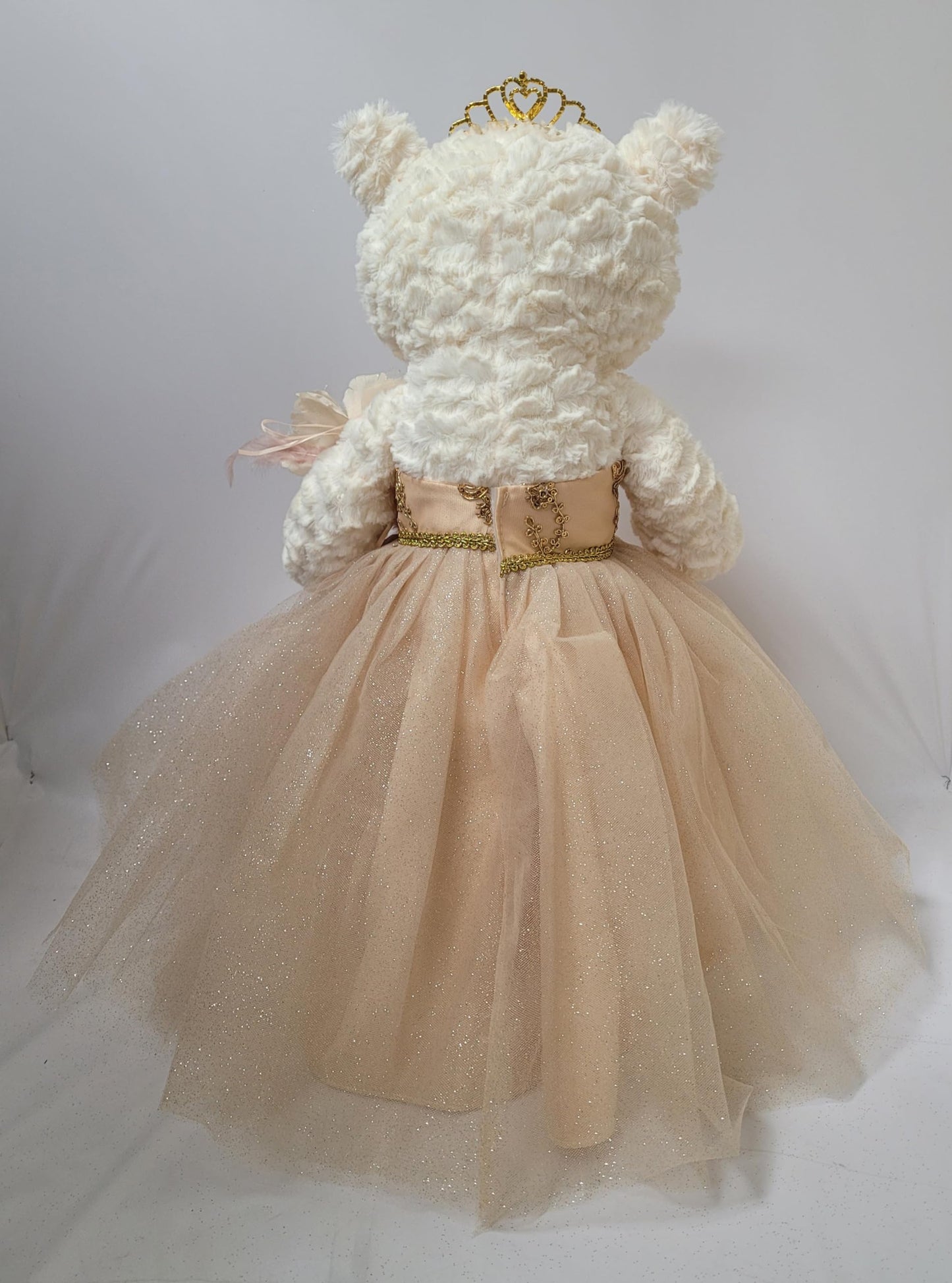 KINNEX COLLECTIONS SINCE 1997 20'' Teddy Bear with Elegant Dress (Centerpiece) ~ B16631N-34G (Champane)