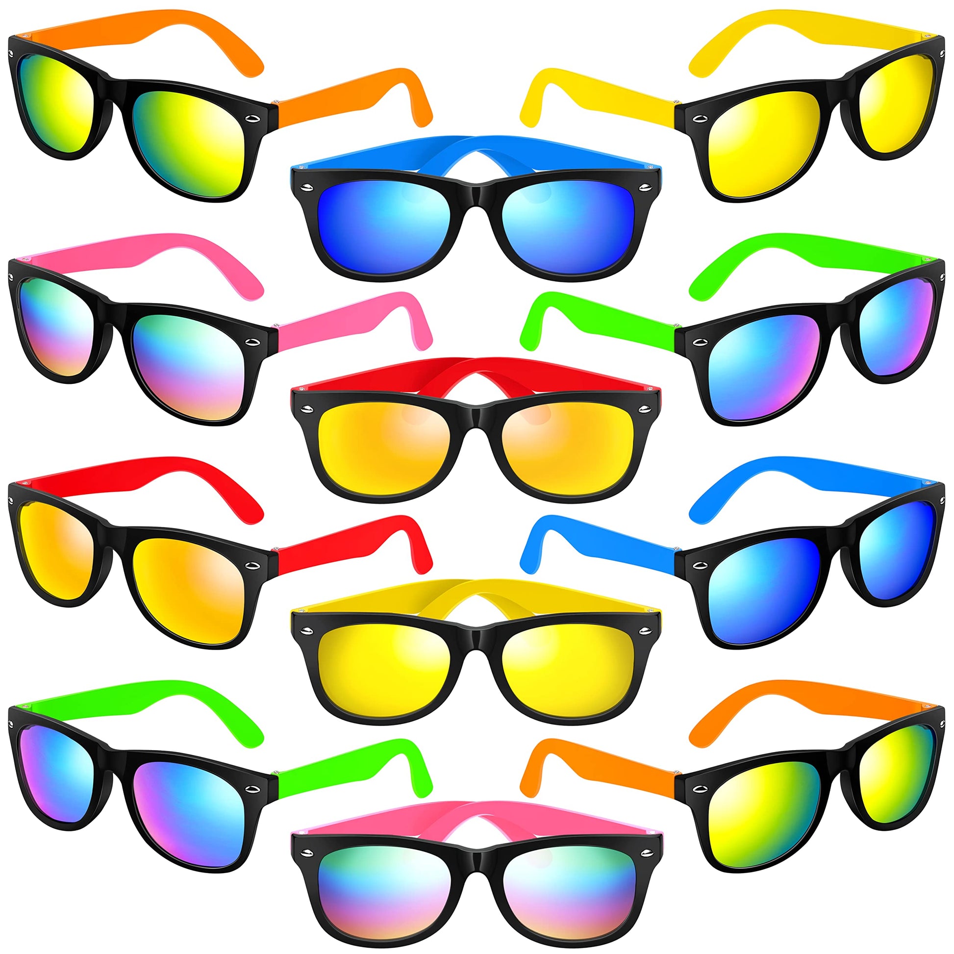 Giftinbox Kids Sunglasses Bulk, 12 Pack Kids Sunglasses Party Favors, Neon Sunglasses With Uv 400 Protection For Kids Boys And Girls, Pool Party Favors, Children'S Day Gift For Kids Age 3-6