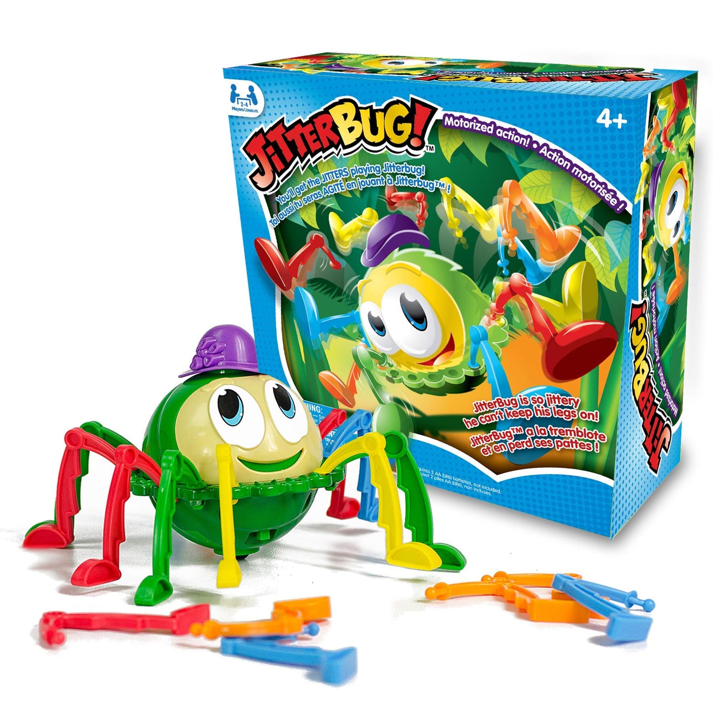 Top Secret Toys Jitterbug Motorized Skill And Action Game | Get Jitters Playing Jitterbug! Race To Attach His Colored Legs While He Moves Frantically | Hand-Eye Coordination, Family Fun, Ages 4+