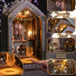 Spilay Diy Book Nook Kit, Diy Dollhouse Booknook Bookshelf Insert Decor Alley, Bookends Model Build-Creativity Kit With & Led Fo