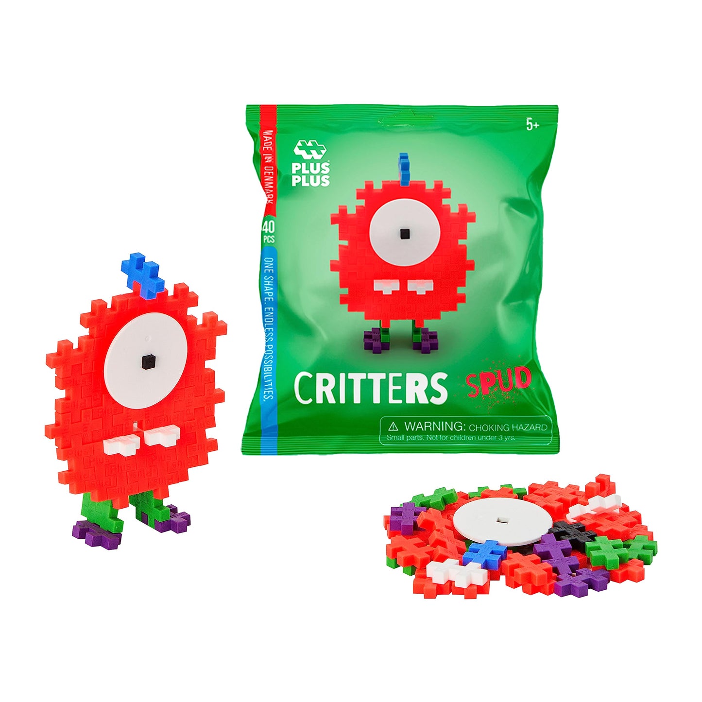 Plus Plus Creepy Critter Fun Pack, 3D Puzzle Building Block Set, 160 Mini Interlocking Pieces, Fun Holiday Activities For Kids - Original