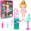DZLING Dentist Doll Playset for Girls, Fashion Doll with Dental Clinic Chair, Medical Accessories, Pretend Play Doctor Toy Set, 
