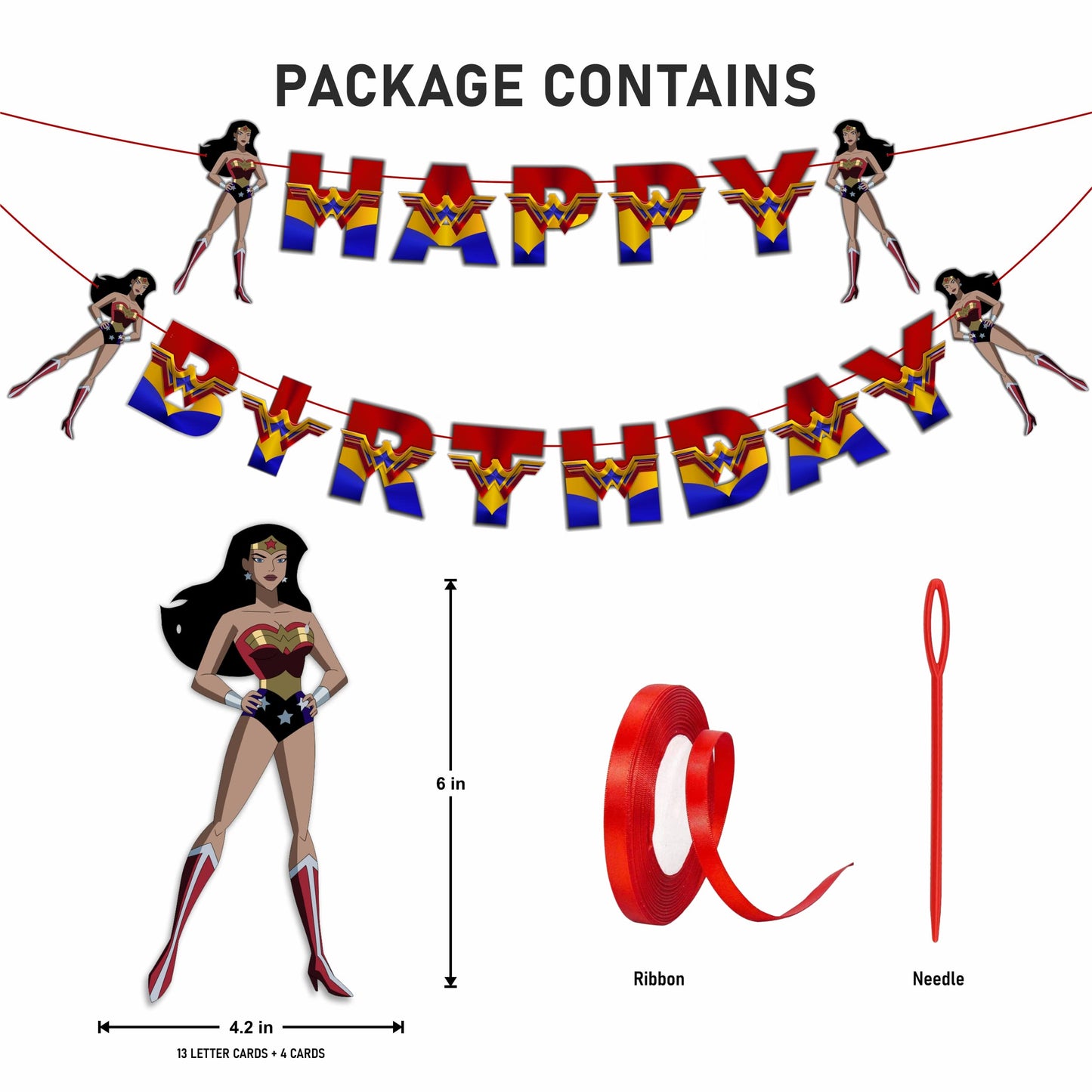 Seyal Wondr Woman Happy Birthday Banner