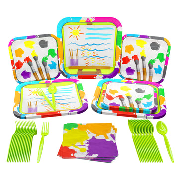 Art Party Supplies Packs (100 Pieces For 16 Guests) - Art Party Decorations, Paint Party Decorations, Artist Party Favors, Art Birthday Party Decorations, Art Party, Blue Orchards