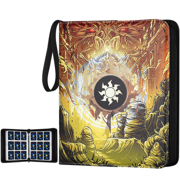 Trading Card Binder for MTG Cards  enhanced 9 Pocket Card Binder  720 Double Sided Pocket Collector Card Album for Standard Cards Card Collection Folder for YGO/PTCG/Game Cards (Yellow Print)