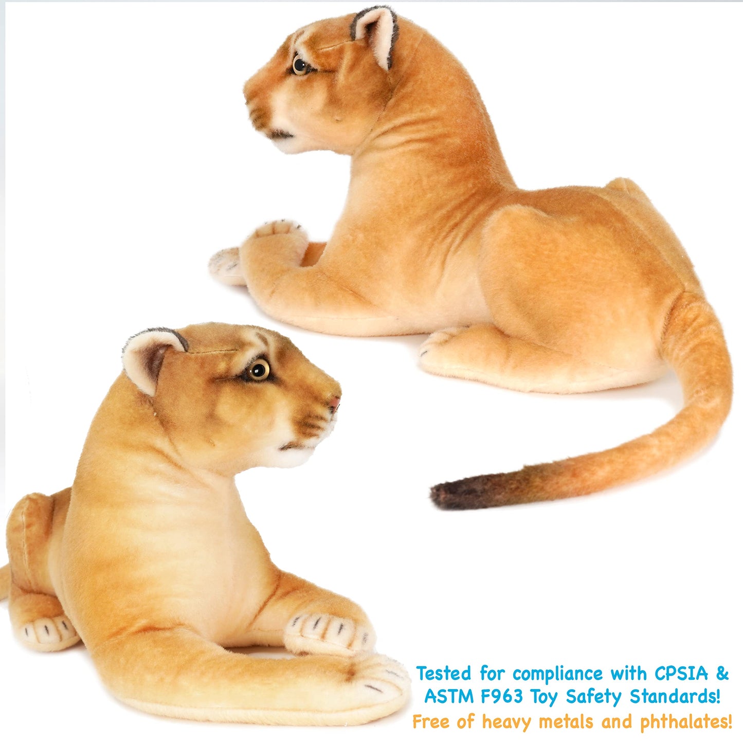 TigerHart 18" Monique The Mountain Lion Plush Stuffed Animal - White Polyester