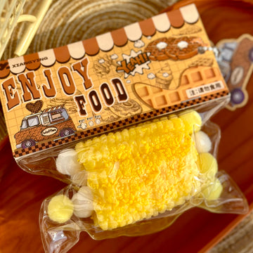 Taba Squishy Toys Valentines Cat Paw Cute Kawaii Squeeze Toys Sticky Squishy Fidget Toys Silicone Squeeze Toy for Stress Relief Cute Soft Toys Best Valentines Gift for Anniversary (Fried Corn)