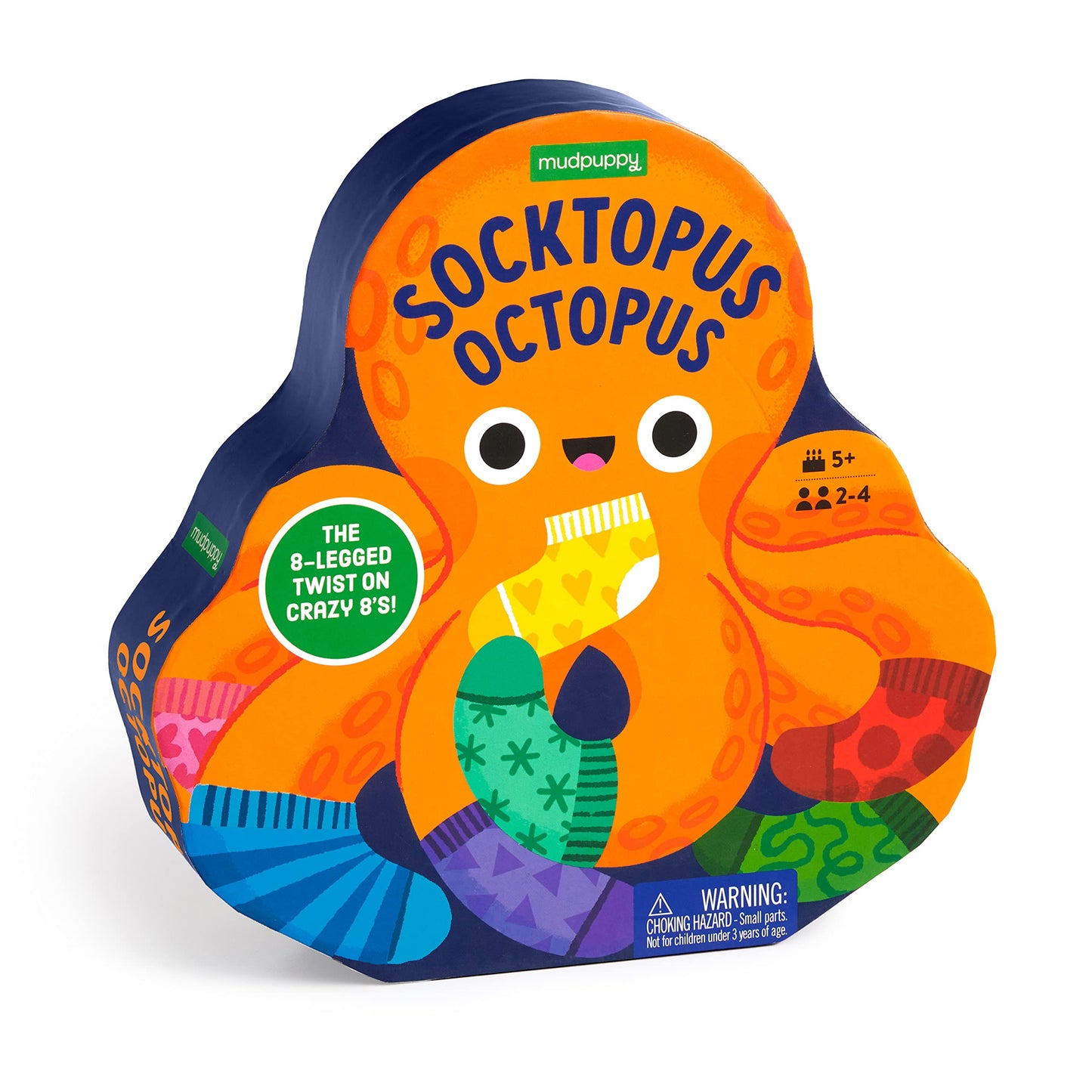Mudpuppy Socktopus Octopus - 8 Legged Version of Classic Kids Crazy 8s Memory Game with Color Matching and Pattern Recognition f