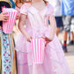 Little Adventures Royal Pink Princess Dress Up Costume For Girls (Large Age 5-7) - Machine Washable Child Pretend Play And Party Dress With No Glitter