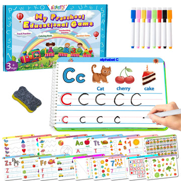 Alianfly Montessori Preschool Learning Tracing Workbook - Toddler Alphabet And Numbers Handwriting Practice Busy Activity Book D