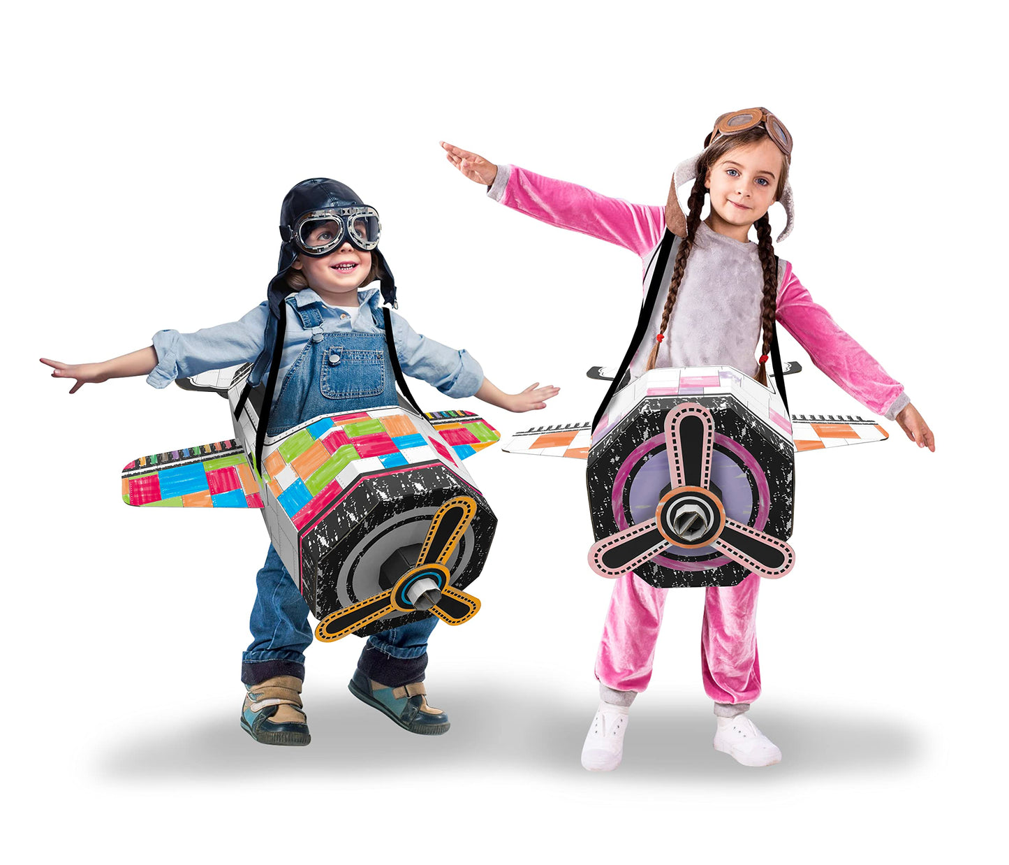 Adventure Awaits! Kids Cardboard Airplane Costume, Plane Toy, Or Playhouse - Color, Draw, And Customize - Great For Playtime Or Halloween
