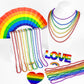 Yaxinrui 15 Pcs Pride Beads Necklaces, Lgbtq Pride Necklace Accessories Pride Beads Stuff Rainbow Bead Necklaces For Gay Lesbian