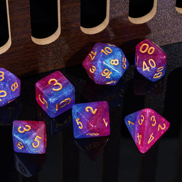 HDdais 7PCS DND Dice Bisexual-Pride Polyhedral Dice Set D&D Homosexual Flag Dice for Dungeons and Dragons RPG MTG and Other Tabl