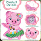 Threan Small Pig Piñata Hawaiian Party Decorations Pink Pig Piñata With Blindfold Stick For Summer Hawaii Aloha Tropical Themed Birthday Party Supplies, 16.5 X 12.4 X 3.1 Inch