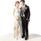 Wedding Collectibles Cake Topper - Funny Sexy Tender Touch Figurine, 5.25" Porcelain, Humorous Bride & Groom Decor