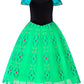 Reliparty Girls Princess Costume Dress Up Green, With Accessories,130
