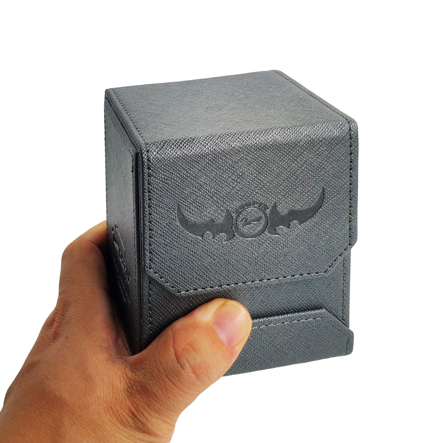 Zoopin Leather Deck Box-Metallic Gray For Collectible Cards-Mtg,Yugioh,Pokeman,Tes Legacy,Munchkins Ccg Decks And Also Small Tok