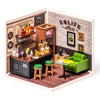 Robotime Miniature House Kit Diy Plastic House Building Toy Set With Led Tiny Store Making Kit Model Craft Hobby Unique Gift (Leisurely Cheers Bar)