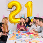 Pigetale 40 Inch 21 Number Balloons Gold Big Giant Jumbo Helium Number Digital 21 Foil Mylar Balloon For 12Th 21St Boys Girls Bi