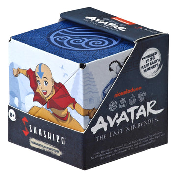 Shashibo Avatar The Last Airbender Shape Shifting Box - Award-Winning, Patented Magnetic Puzzle Cube W/ 36 Rare Earth Magnets - Fidget Transforms Into Over 70 Shapes (Avatar - Water)