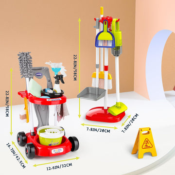 Deao Toddler Cleaning Set,Kids Cleaning Toy Cleaning Set For Toddlers Girl And Boys, Kids Role Play Cleaning Set For 3 4 5 6 7 8