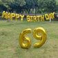 Shuntai 69Th Birthday Decorations For Men Women 69 Number Balloons Gold Jumbo Numbers 96 Foil Mylar Balloons With Happy Birthday