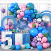 Blue Purple Balloon Arch Garland Kit, Purple Pink Blue Metallic Silver Balloons For Kids Birthday Hawaii Tropical Party Supplies Video Gaming Baby Shower Party Decorations