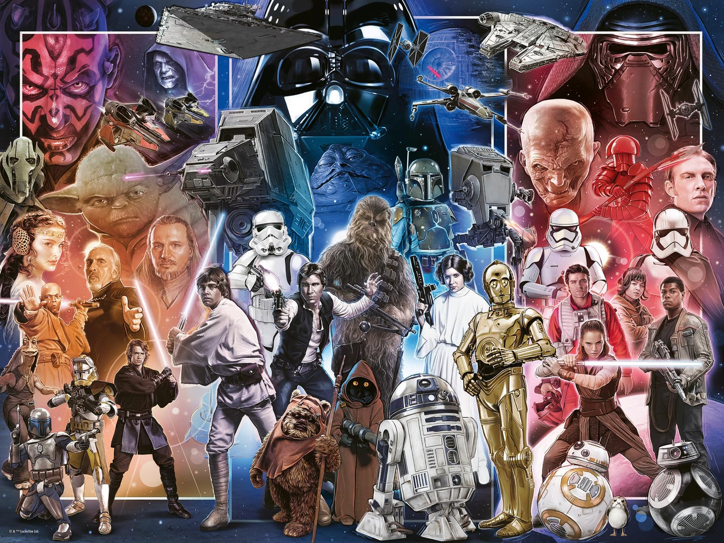 Ravensburger Star Wars Whole Universe 1500 Piece Jigsaw Puzzle | Unique Piece Design | Softclick Technology | Ideal Gift For Puz